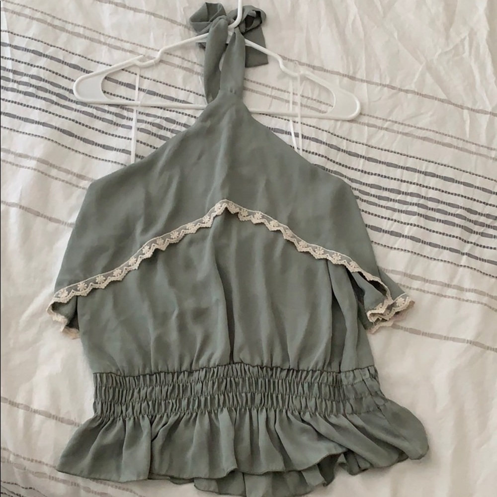 Green halter top